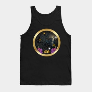 Aquarius Woman Encapsulated in the Universe of Stars Tank Top